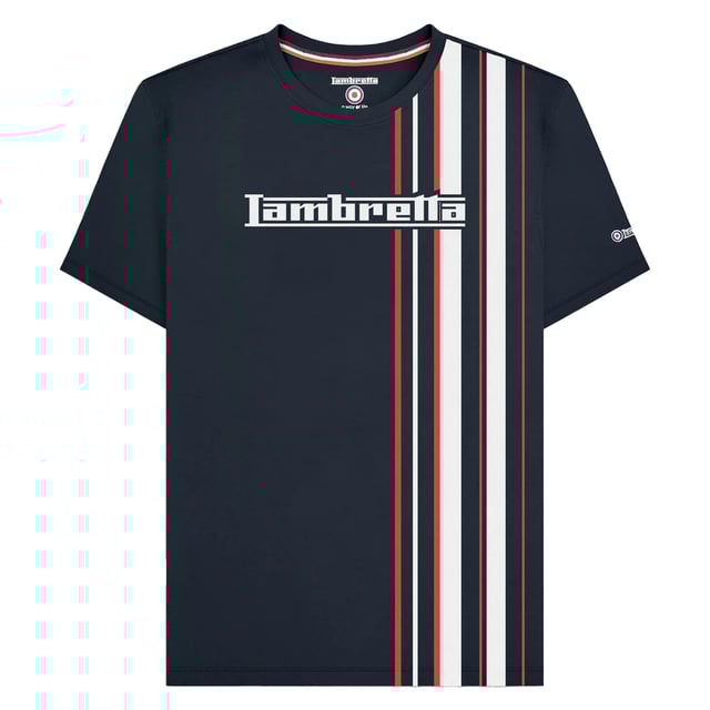100% Cotton. Design: Logo, Stripe Detail. Neckline: Crew Neck. Sleeve-Type: Short-Sleeved. Woven Label. Please Note: Keep Away From Fire. S: 38 in. M: 40 in. L: 42 in. XL: 44 in. XXL: 46 in. 3XL: 48 in. 4XL: 50 in.
