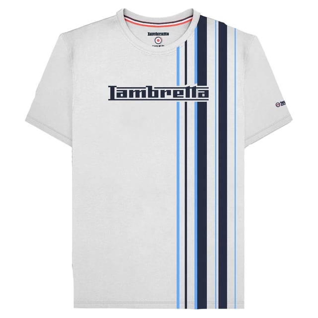 100% Cotton. Design: Logo, Stripe Detail. Neckline: Crew Neck. Sleeve-Type: Short-Sleeved. Woven Label. Please Note: Keep Away From Fire. S: 38 in. M: 40 in. L: 42 in. XL: 44 in. XXL: 46 in. 3XL: 48 in. 4XL: 50 in.