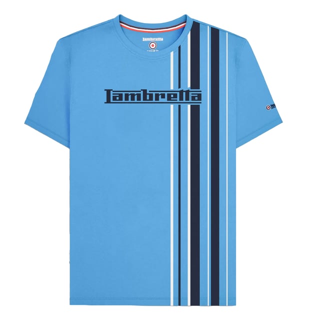 100% Cotton. Design: Logo, Stripe Detail. Neckline: Crew Neck. Sleeve-Type: Short-Sleeved. Woven Label. Please Note: Keep Away From Fire. S: 38 in. M: 40 in. L: 42 in. XL: 44 in. XXL: 46 in. 3XL: 48 in. 4XL: 50 in.