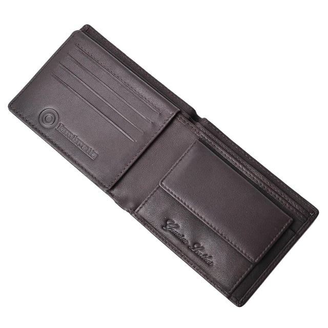 100% Leather. Width: 12cm. Height: 9cm. Design: Embossed, Logo, Punched. Compartments: 1 Main Compartment, Multiple Card Slots. Pockets: 1 Coin Pocket. Fabric Technology: RFID Blocking.