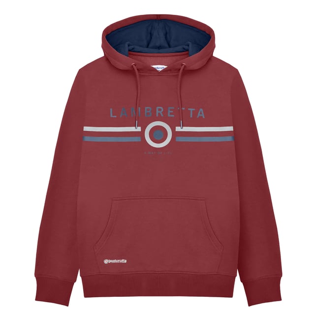 70% Cotton, 30% Polyester. Lining: Fleece, Soft. Design: Contrast Colour, Printed, Target. Hood Features: Contrast Lining, Drawcord. Hem: Ribbed. Neckline: Hooded. Sleeve-Type: Long-Sleeved. Cuff: Ribbed. Pockets: 1 Kangaroo Pocket. Fastening: Pull Over. S: 39 in. M: 42.5 in. L: 45.5 in. XL: 49 in. XXL: 52.5 in. 3XL: 56 in. 4XL: 59 in.