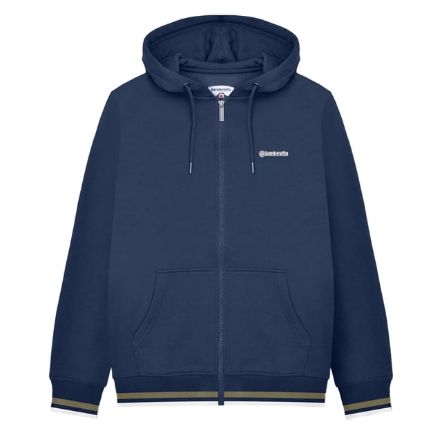 Lambretta Mens AW24 Full Zip Hoodie (Navy/Khaki Green)