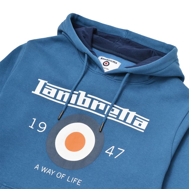 70% Cotton, 30% Polyester. Lining: Fleece, Soft. Design: Embroidered Logo, Printed, Target, Text. Hood Features: Contrast Lining. Hem: Ribbed. Neckline: Hooded. Sleeve-Type: Long-Sleeved. Cuff: Ribbed. Pockets: 1 Kangaroo Pocket. Fastening: Pull Over. Please Note: Keep Away From Fire. S: 39 in. M: 42.5 in. L: 45.5 in. XL: 48.5 in. XXL: 52.5 in. 3XL: 56 in. 4XL: 59 in.
