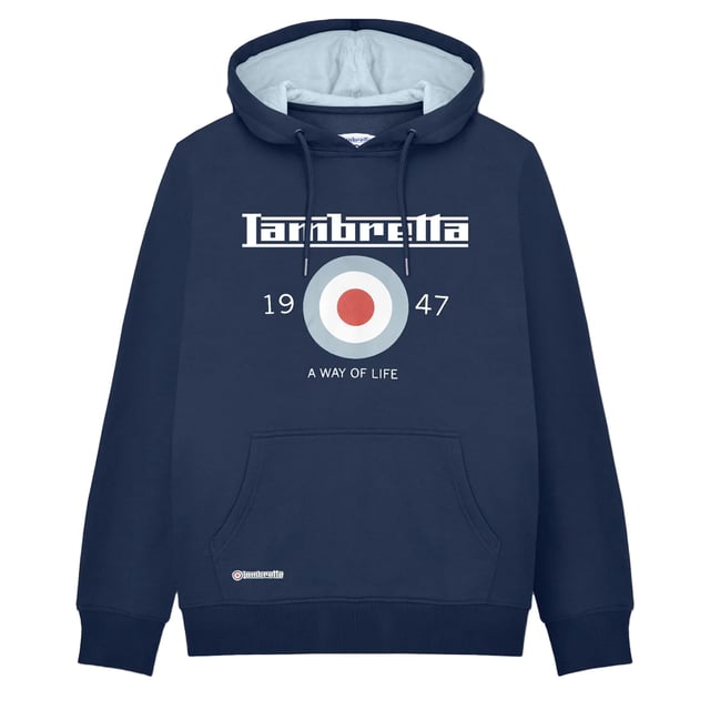 70% Cotton, 30% Polyester. Lining: Fleece, Soft. Design: Embroidered Logo, Printed, Target, Text. Hood Features: Contrast Lining. Hem: Ribbed. Neckline: Hooded. Sleeve-Type: Long-Sleeved. Cuff: Ribbed. Pockets: 1 Kangaroo Pocket. Fastening: Pull Over. Please Note: Keep Away From Fire. S: 39 in. M: 42.5 in. L: 45.5 in. XL: 48.5 in. XXL: 52.5 in. 3XL: 56 in. 4XL: 59 in.