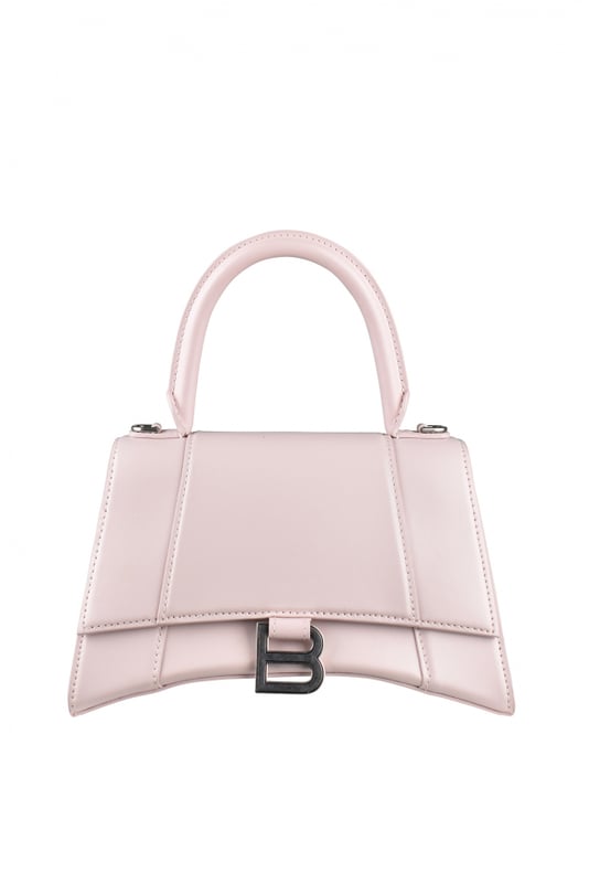 Hourglass Balenciaga Handtasche in Grau.Geprägtes Kalbsleder mit Krokodilprägung.Versilberte B-Signatur-Logo-Plakette.Beschläge aus versilbertem Metall.Klappe an der Oberseite.Abgerundeter Henkel.Hauptfach und Innenfächer mit Reißverschluss.Abnehmbarer und verstellbarer Schulterriemen.Maße: 23 x 14 x 10 cm.Made in Italy.