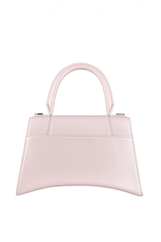 Hourglass Balenciaga Handtasche in Grau.Geprägtes Kalbsleder mit Krokodilprägung.Versilberte B-Signatur-Logo-Plakette.Beschläge aus versilbertem Metall.Klappe an der Oberseite.Abgerundeter Henkel.Hauptfach und Innenfächer mit Reißverschluss.Abnehmbarer und verstellbarer Schulterriemen.Maße: 23 x 14 x 10 cm.Made in Italy.