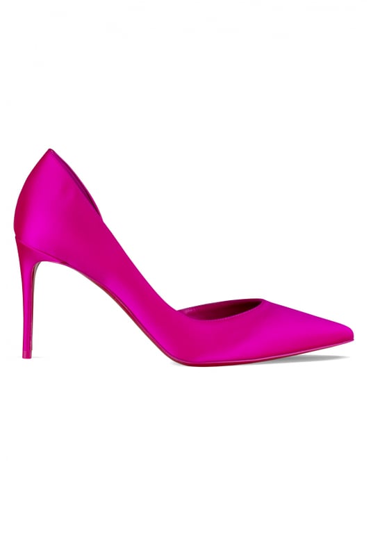 Zapatos de tacón Christian Louboutin Iriza 85.Satén rosa.Punta afilada.Tacón de aguja de 8,5 cm.Suela roja.Made in Italy.