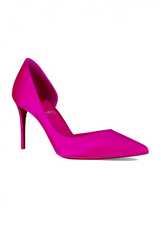 Zapatos de tacón Christian Louboutin Iriza 85.Satén rosa.Punta afilada.Tacón de aguja de 8,5 cm.Suela roja.Made in Italy.