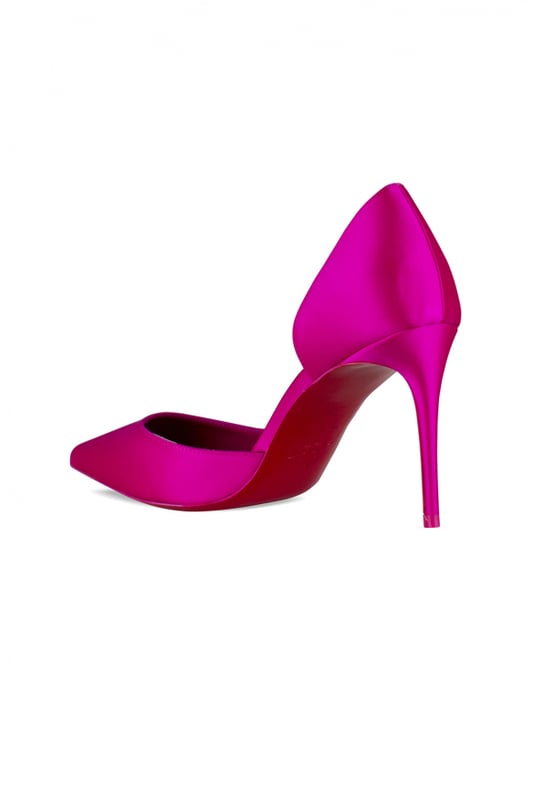 Zapatos de tacón Christian Louboutin Iriza 85.Satén rosa.Punta afilada.Tacón de aguja de 8,5 cm.Suela roja.Made in Italy.