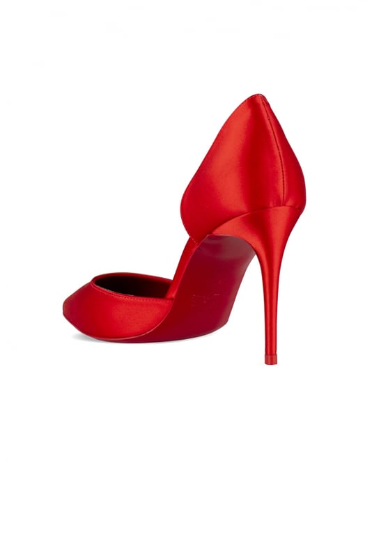 Zapatos de tacón Christian Louboutin Iriza 85.Satén rojo.Punta afilada.Tacón de aguja de 8,5 cm.Suela roja.Made in Italy.