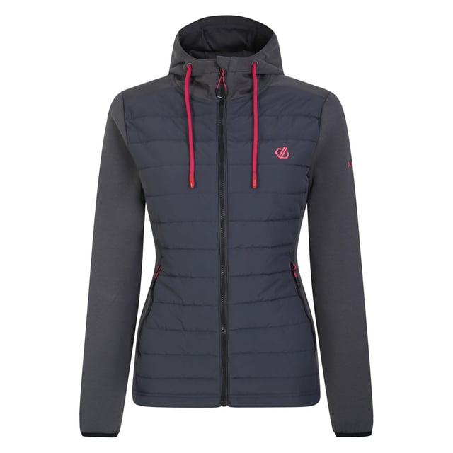 The Dare 2b Notion Hybrid. You'll stay comfy and warm with the cotton fabric and recycled insulation. The hiking jacket comes with ripstop fabric to the front, creating lasting wear. The bulk-free sleeves keep you moving with ease. Finished with an adjustable hood. Material: 100% Polyester. Ref: DWN449R39.