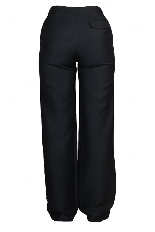 Pantalón plisado Balenciaga negro.Bolsillos laterales y bolsillos traseros con solapa.Cierre de cremallera.60% algodón y 40% rayón.Made in Italy.