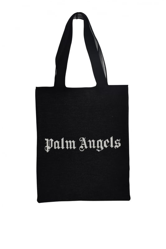Bolso tote Palm Angels negro de lona con mezcla de lana.Logotipo blanco impreso en la parte delantera.Amplio compartimento.Dimensiones: altura: 41 cm, longitud: 33 cm.Made in Italy.
