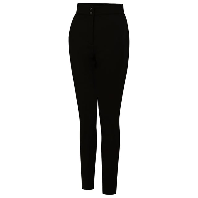 The Dare 2b Sleek III Pant. These stretchy softshell trousers provide great movement on the slopes. You'll have total wind and water protection, plus breathability to keep you fresh. The ladies ski trousers are finished with a stylish tapered leg fit. Material: 100% Polyester. Ref: DWL562800.