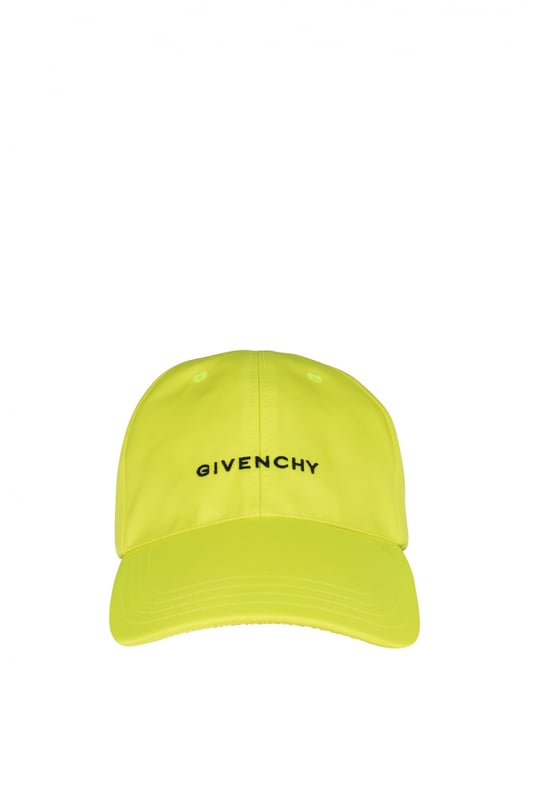 Gorra Givenchy de poliamida amarilla.Logotipo negro en la visera.Logotipo monograma negro en la espalda.Ajustable en la parte trasera.Ojales bordados en la parte superior.Made in Italy.