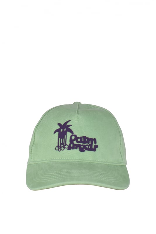 Gorra Palm Angels verde.Logotipo en morado en la parte delantera.Visera curvada.Cierre trasero ajustable.100% algodón.