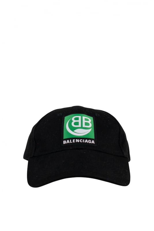 Gorra Balenciaga negra de algodón.Logotipo bordado en verde.Ojales bordados en la parte superior.Cierre de velcro.Made in Italy.