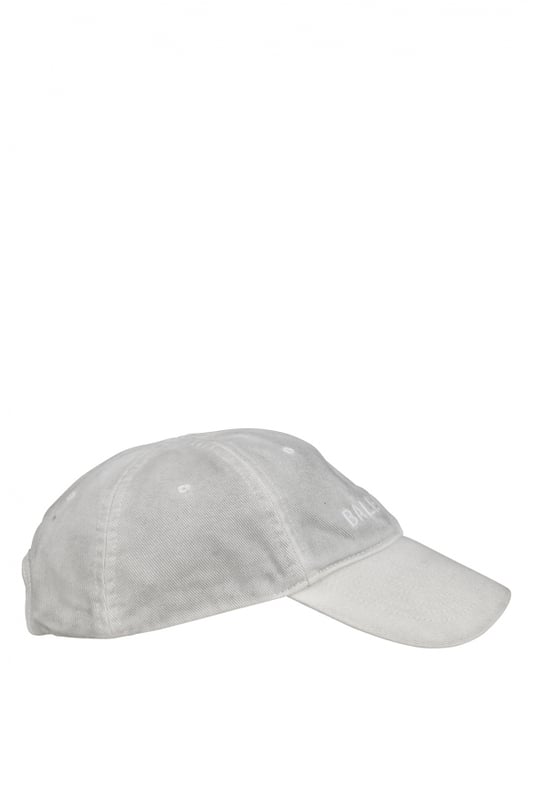 Gorra Balenciaga.Tejido blanco efecto vintage.Logotipo Balenciaga blanco bordado en la parte delantera.Cinta de velcro ajustable en la parte trasera.Ojales bordados en la parte superior.100% algodón.Made in Italy.