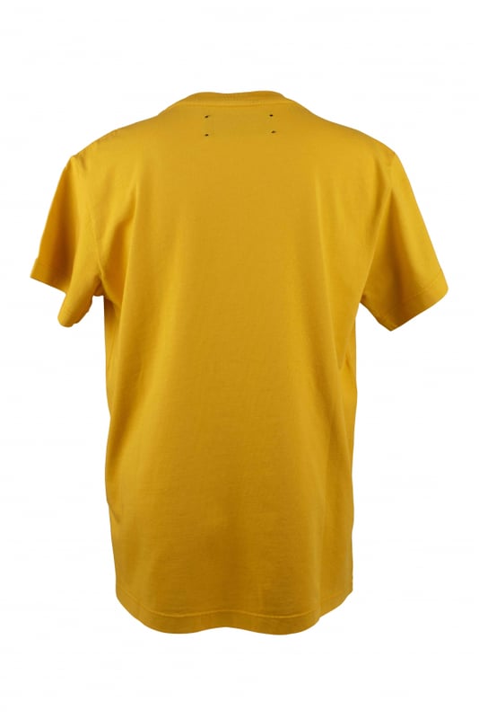 Camiseta amarilla de algodón Amiri.Logotipo blanco estampado en el centro.Manga corta.Made in Italy.