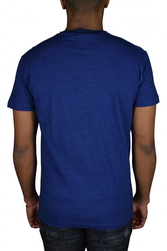 Camiseta de algodón azul de Dsquared2. Logotipo impreso en amarillo en la parte delantera. Cuello redondo, mangas cortas y dobladillo recto.Efecto de desvanecimiento.Made in Italy.