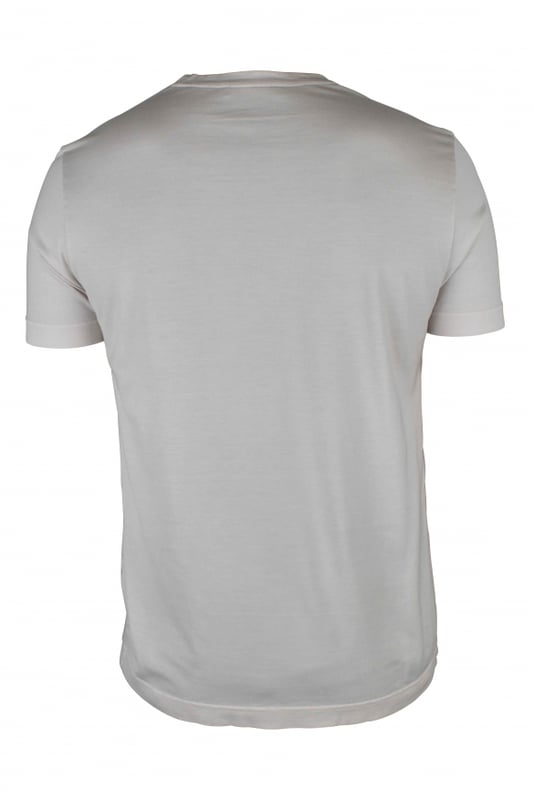 Camiseta Loro Piana de algodón y seda gris claro. Cuello redondo.Mangas cortas. Made in Italy.