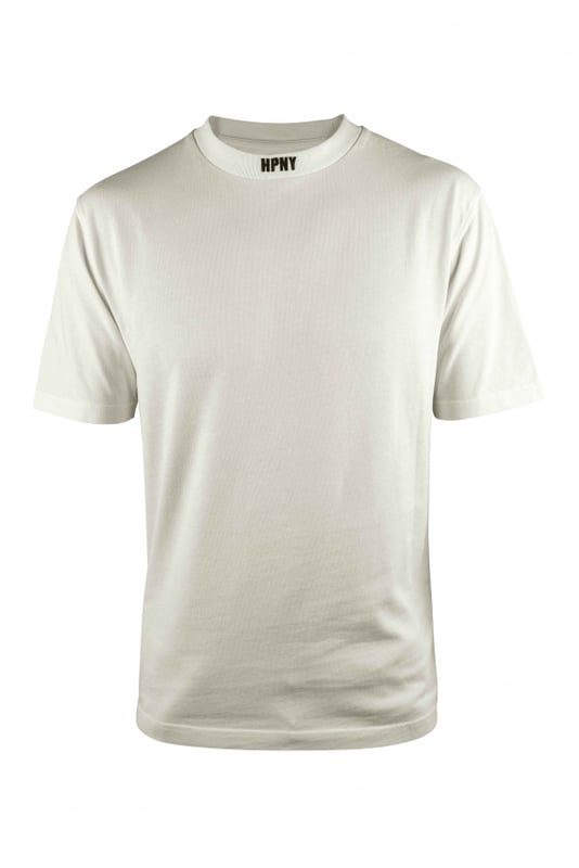 Camiseta Heron Preston de algodón blanco. HPNY  bordado en negro en el cuello.Parche con logotipo en la espalda.Cuello redondo.Mangas cortas.Corte recto.100% algodón.