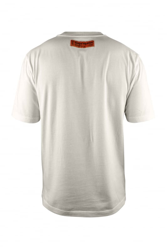 Camiseta Heron Preston de algodón blanco. HPNY  bordado en negro en el cuello.Parche con logotipo en la espalda.Cuello redondo.Mangas cortas.Corte recto.100% algodón.