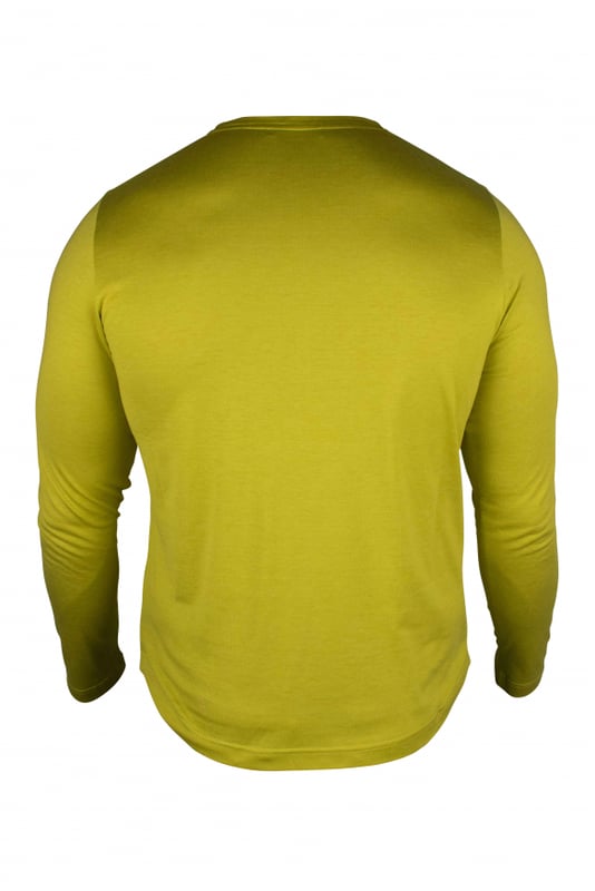 Loro Piana T-Shirt aus Baumwolle und Seide in Apfelgrün.Rundhalsausschnitt.Lange Ärmel.Made in Italy.
