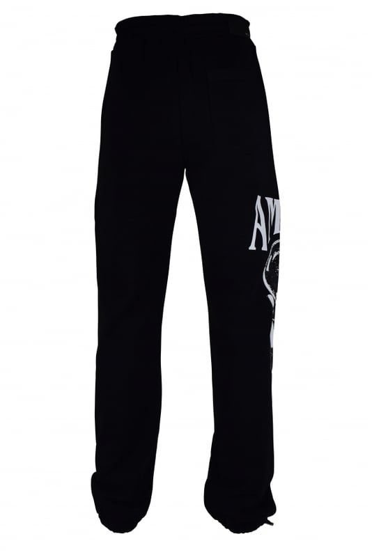 Pantalón jogging Amiri de algodón negro.Estampado gráfico Crystal Ball blanco en una pernera.Cintura elástica con cordones blancos.Logotipo negro en la parte trasera.Bolsillos laterales.Un bolsillo trasero.Tobillos elásticos con cordones.Made in Italy.