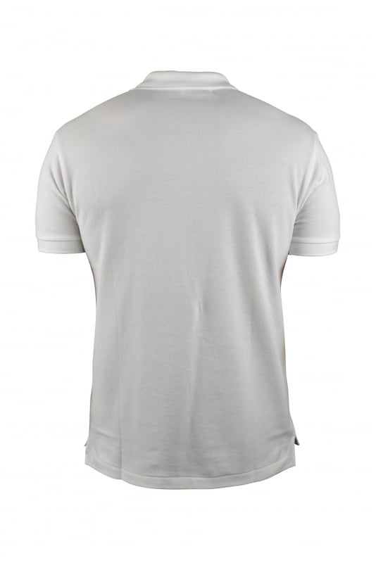 Comme des Garçons poloshirt van wit katoen.Bedrukt met twee emblematische rode harten op de borst.Korte mouwen.Klassieke button-down kraag.