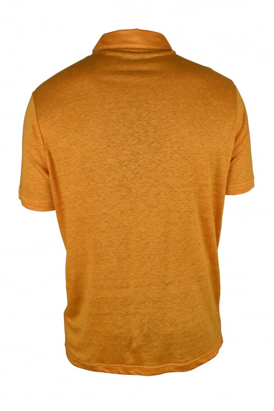 Camisa Loro Piana de lino naranja.Cierre con botones.Manga corta.Made in Italy.