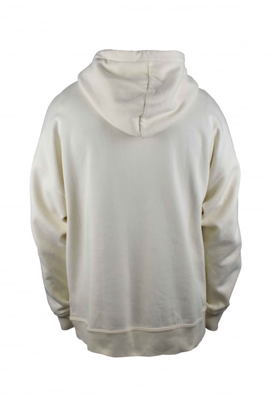 Sudadera con capucha de algodón blanco roto de Isabel Marant.  Logotipo  Marant  rosa estampado en el centro. Bordes de canalé.Mangas largas. Bolsillo canguro.Capucha con cordón.