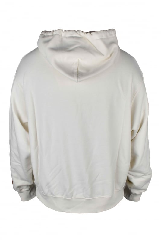 Sudadera con capucha Heron Preston Censored de algodón blanco.Estampado gráfico de pelícanos en blanco y azul.Parche con logotipo en la manga.Capucha con cordón.Bolsillo delantero tipo canguro.Mangas largas.Bordes de canalé.100% algodón.