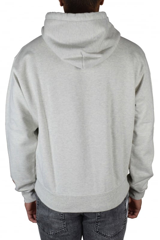 Heron Preston sweatshirt met capuchon van lichtgrijs katoen.Periodiek schouderstuk met  HP -logo aan de voorkant.Opgezette zak op de borst.Capuchon met strikband.Oranje logopatch op de mouw.Lange mouwen.Geribbelde randen.100% katoen.Gemaakt in Italië.
