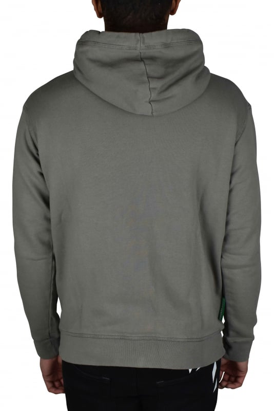 Sudadera con capucha de algodón gris de Dsquared2.Inscripción  One Life One Planet  impresa en el pecho.Logotipo impreso en el pecho.Cierre de cremallera.Capucha con cordón.Bordes acanalados.Dos bolsillos laterales y manga larga.Made in Italy.