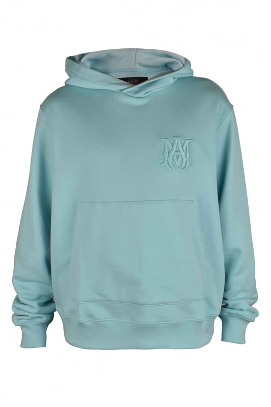 Sudadera con capucha Amiri en algodón turquesa.Logotipo MA bordado en el pecho.Logotipo Amiri bordado en la espalda.Bolsillo canguro.Bordes acanalados.Made in Italy.