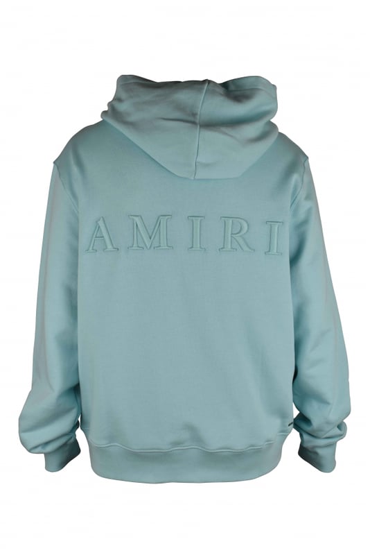 Sudadera con capucha Amiri en algodón turquesa.Logotipo MA bordado en el pecho.Logotipo Amiri bordado en la espalda.Bolsillo canguro.Bordes acanalados.Made in Italy.