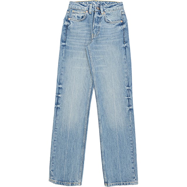 100% GOTS-certified organic cotton. Raey uses biodegradable enzymes when dyeing and washing the denim of these light blue Push jeans, ensuring a more environmentally friendly impact during production. They're made from GOTS-certified organic cotton and shaped to a high-rise fit with clean-cut straight legs finished with crisp pressed creases. Raey fuses sharp silhouettes with luxury fabrics to create clean, minimal and effortless pieces for contemporary women as featured in Marie Claire, Elle and Stella.