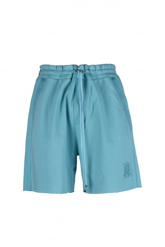Pantalones cortos de algodón turquesa Amiri.Logotipo «MA» bordado en el bajo.Cintura elástica con cordones.Bolsillos laterales.Un bolsillo trasero.Made in Italy.