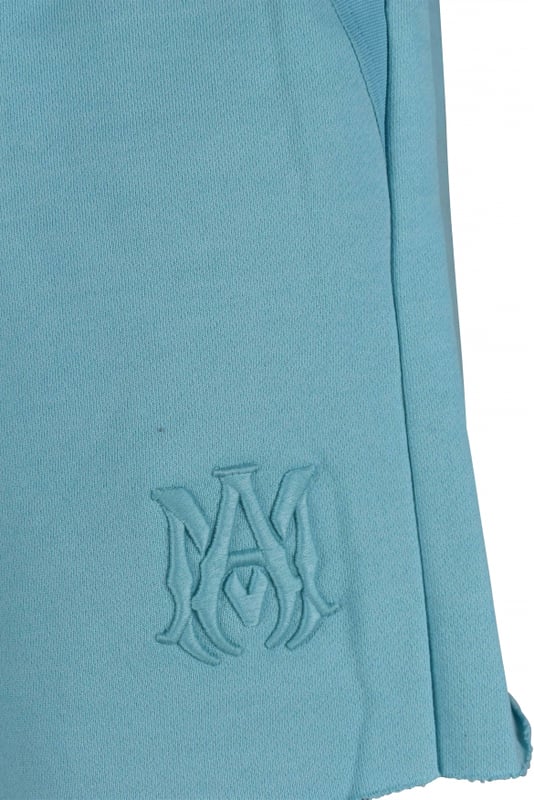Pantalones cortos de algodón turquesa Amiri.Logotipo «MA» bordado en el bajo.Cintura elástica con cordones.Bolsillos laterales.Un bolsillo trasero.Made in Italy.