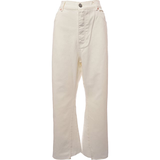 87% organic cotton, 13% recycled cotton. Raey's more eco-conscious practices manifest in the construction of these faded blue Insert flare wide-leg jeans, crafted from organic denim with elements of recycled cotton.