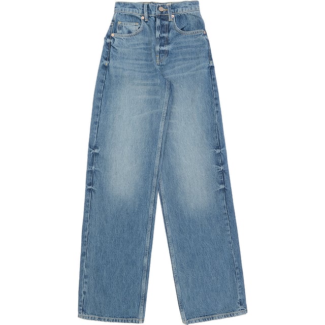 The RAEY 90s High-Waisted Organic Blend Wide Leg Jean in Blue combines retro-inspired design with modern sustainability. Made from 87% organic cotton and 13% recycled cotton, these jeans offer a soft, breathable feel while minimizing your environmental footprint.

With their high-waisted fit and wide-leg silhouette, these jeans embrace the effortless style of the '90s, providing a flattering and comfortable look. The timeless blue wash adds versatility, making them perfect for everything from casual outings to more polished looks. Whether paired with a simple tee or a tailored blouse, these jeans are an essential addition to any wardrobe.

Key Features:

Crafted from 87% organic cotton and 13% recycled cotton for a sustainable, eco-friendly feel

High-waisted, wide-leg design for a flattering and relaxed fit

Classic blue wash for a versatile, timeless look

Ideal for both casual and smart-casual styling

Soft and breathable fabric for all-day comfort

A perfect blend of vintage charm and eco-conscious design, these jeans are made for effortless style with a sustainable edge.
