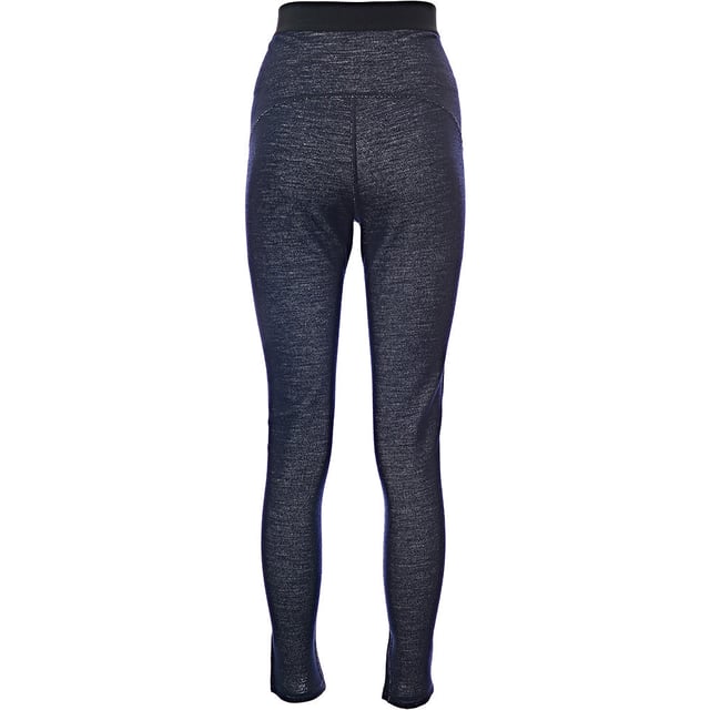 58% wool, 17% polyester, 14% cotton, 11% polyamide. Wool brings a textural note to Raey's blue denim-look leggings, made in Italy and shaped with a stretch waistband from a soft knit jersey