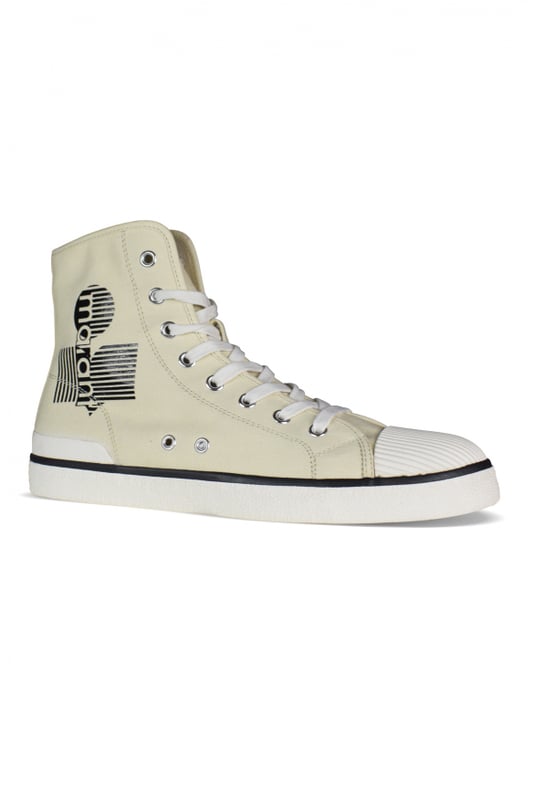 Zapatillas altas Isabel Marant en algodón blanco.Modelo Benkeenh.Logotipo de la firma impreso en el lateral.Cierre frontal con cordones.Dedo del pie de almendra.Suela de goma blanca.