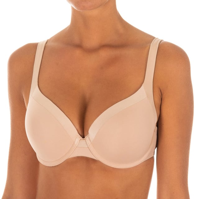 This underwired bra with elastic sides is designed to provide firm support and long-lasting comfort. With elastic sides that adapt to your body, it ensures a flexible fit and a secure fit all day long. Made from high-quality materials, it includes soft, breathable cups that promote air circulation. Adjustable, padded straps ensure a custom fit, preventing discomfort.
 Its elegant design makes it ideal for both everyday use and special occasions, and its versatility makes it an essential staple in any wardrobe.

 Main features:
 - Hoops for firm support and silhouette enhancement.
 - Elastic sides for a flexible fit.
 - Soft and breathable cups.
 - Adjustable, padded straps for added comfort.
 - Available in a variety of colors and styles.
 - Ideal for everyday use and special occasions.

 Composition: 51% Polyester, 40% Polyamide, 9% Elastane

 Care:
Wash at max. 40º.
 - Do not bleach.
 - Do not use dryer.
 - Do not iron.
 - Do not dry clean.