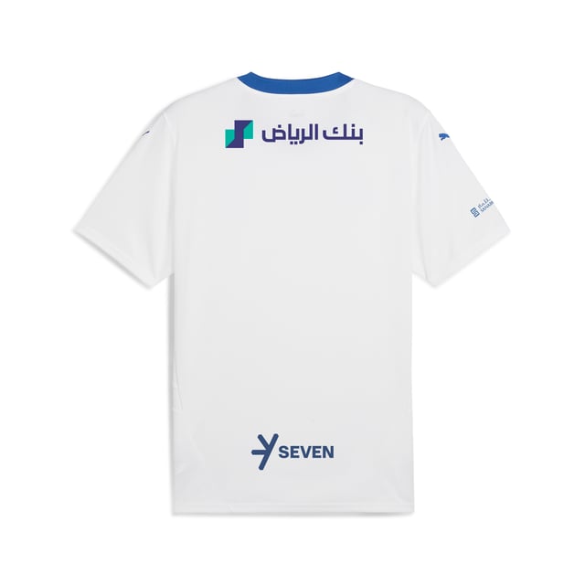 PRODUCT STORY: This official 24/25 Away Kit honours Al Hilal Saudi F.C. With a desert landscape graphic, reflecting the city of Riyadh. The club's badge stands proudly on the chest, while our moisture-wicking dryCELL fabric keeps you cool and dry.FEATURES &amp; BENEFITS: dryCELL: Performance technology designed to wick moisture from the body and keep you free of sweat during exercise; Made with 100% recycled material excluding trims &amp; decorations. DETAILS: Regular fit; 170 gsm, Jacquard; Crew neck; Short sleeves; Official team branding; 100% Recycled Polyester.