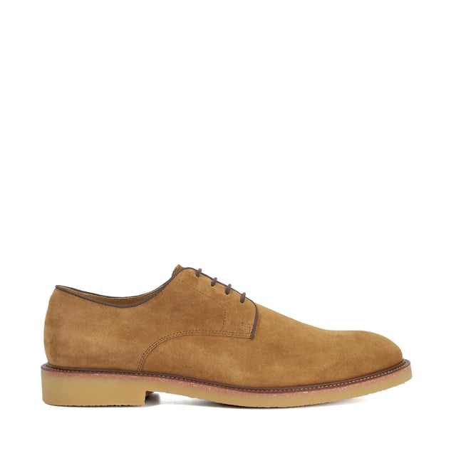 Dune Mens Banford - Suede Gibson Lace Up Shoes It's all in the detail with our hybrid suede Banford profile. Resting on a comfortable lightweight sole, this lace-up Gibson features exposed stitching along a contrasting trim, and a herringbone collar. The ultimate smart/casual choice.