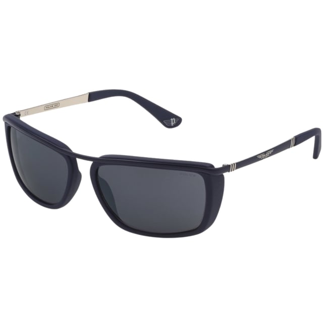 Brand New Blue Police Sunglasses, Lens Width = 60m, Nose Bridge Width = 16mm, Arm Length = 135mm, Sunglasses, Sunglasses Case, Cleaning Cloth and Care Instructions all Included, 100% Protection Against UVA & UVB Sunlight and Conform to British Standard EN 1836:2005, Blue Sunglasses, 100% Plastic