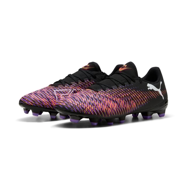 PUMA Unisex FUTURE 8 PLAY FG/AG Football Boots PRODUCT STORY: Playmakers, unleash your creativity on the pitch with the FUTURE 8 PLAY. A lightweight synthetic upper, a four-way stretch yarn and a slip-on tongue provide comfort and support, while the innovative stud design offers 360-degree agility. Emboss lines enhance ball control, making every move count. FEATURES & BENEFITS: Made with at least 20% recycled materials. DETAILS: Lightweight synthetic upper; Innovative stud design enables 360-degree agility and freedom of movement on firm ground and artificial grass; Emboss lines on the forefoot provide enhanced ball control; Four-way stretch yarn and slip-on tongue for comfort, support, and durability; FG/AG: Suitable for use on both firm natural surfaces and artificial grass (4G); Regular to wide fit.