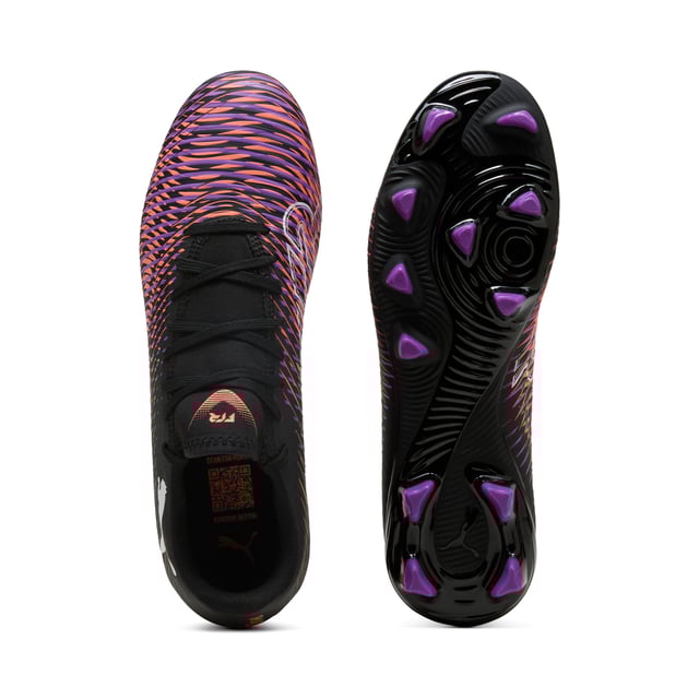 PUMA Unisex FUTURE 8 PLAY FG/AG Football Boots PRODUCT STORY: Playmakers, unleash your creativity on the pitch with the FUTURE 8 PLAY. A lightweight synthetic upper, a four-way stretch yarn and a slip-on tongue provide comfort and support, while the innovative stud design offers 360-degree agility. Emboss lines enhance ball control, making every move count. FEATURES & BENEFITS: Made with at least 20% recycled materials. DETAILS: Lightweight synthetic upper; Innovative stud design enables 360-degree agility and freedom of movement on firm ground and artificial grass; Emboss lines on the forefoot provide enhanced ball control; Four-way stretch yarn and slip-on tongue for comfort, support, and durability; FG/AG: Suitable for use on both firm natural surfaces and artificial grass (4G); Regular to wide fit.